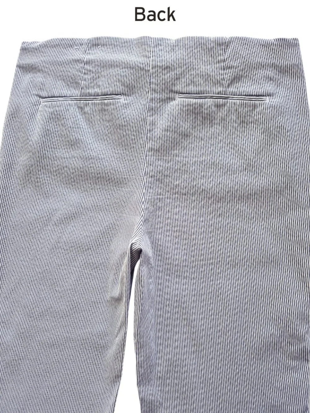 Chico's Seersucker Cropped Pants Striped Pull On Elastic Waist Size 16 or XL